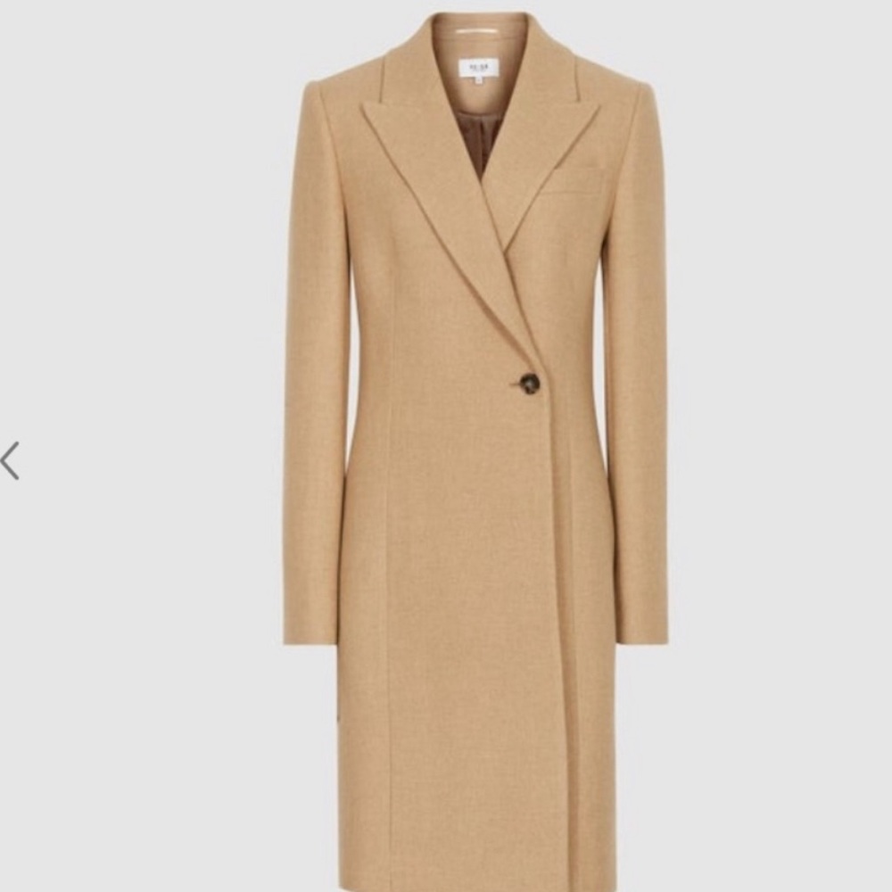 Reiss Tan Women's Wool Coat 🧥 Like New - Picture 4 of 12